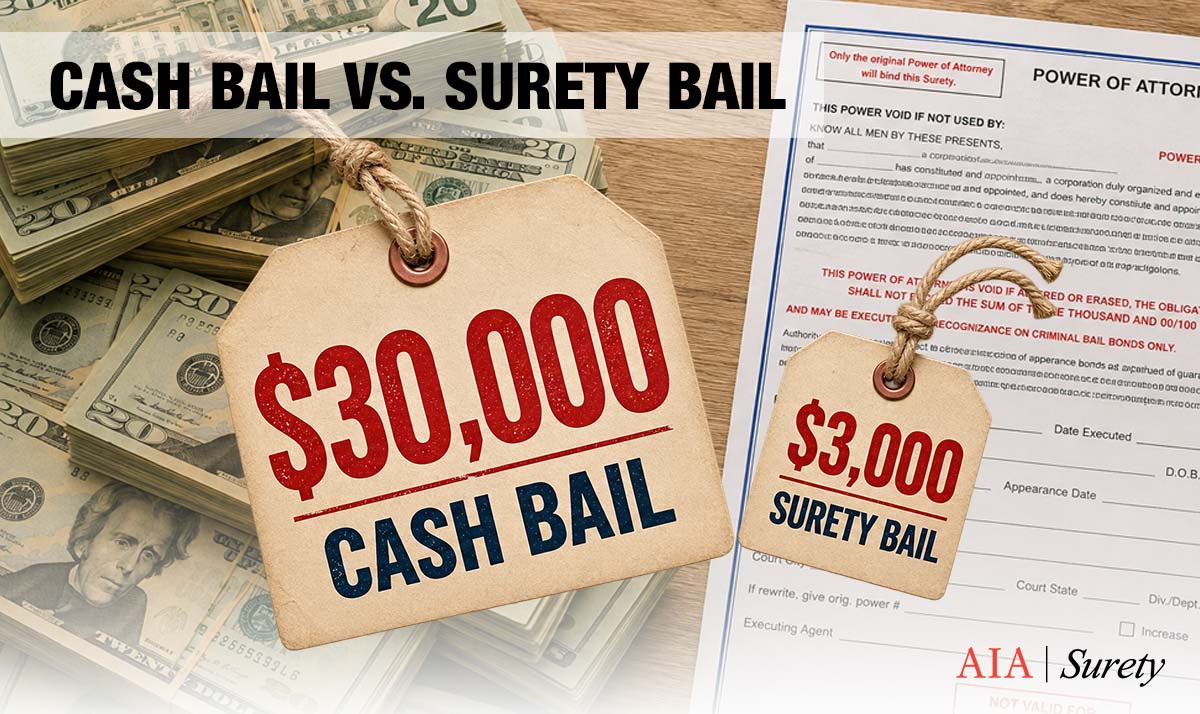 cash bail vs surety bail